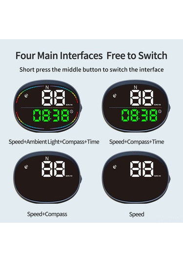 Suofeng "gps & Bds Çift Modlu Araç İçi Hud Ekranı - Hız, Yön, Mesafe Ve Alarm Özellikli Evrensel Gösterge"