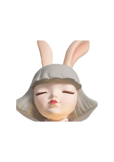 Opulentliving Sunttek Reçine Kız Figürü Dekoratif Kozmetik Tepsi Pembe Gece Kullanımı