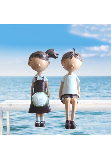 Homyl Reçine Masaüstü Süs Heykeli Çift Ev Ofis Oteller Için Orta