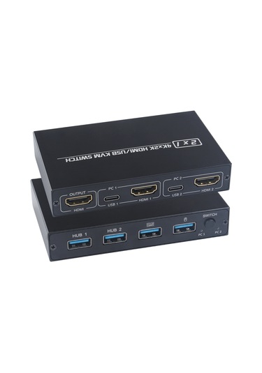 Lemestar Aımos Am-kvm 201cl Hdmı/usb 4k Kvm Anahtarlayıcı - 2 Bilgisayar 1 Monitör & Klavye