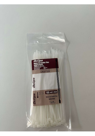 200 X 3,6 Kablo Bağı 100 Adet Beyaz