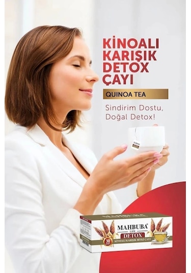 Mahbuba Kinoalı Karışık Detox Diyet Glutensiz Form Bitki Çayı 1 Aylık - 30 Kullanım Net 60gr X 2