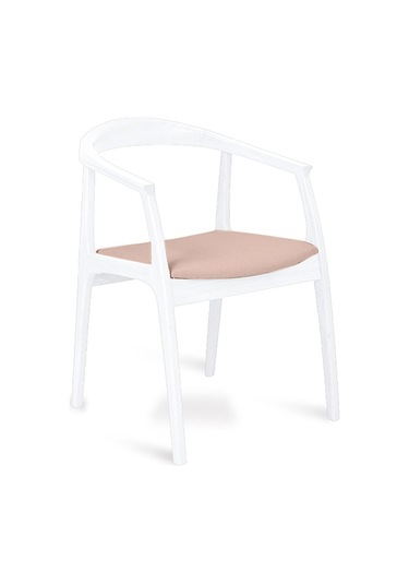 Helsinki Krem C Model Bohem Beyaz Ahşap Sandalye