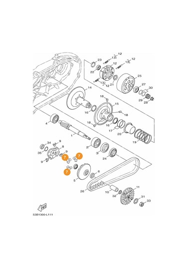 Yamaha Xenter 150 Varyatör Ağırlıkları 52S-E7632-00
