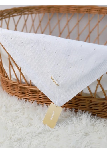 Yeni Doğanlar İçin Beyaz Örgü Battaniye 421561894 Beyaz