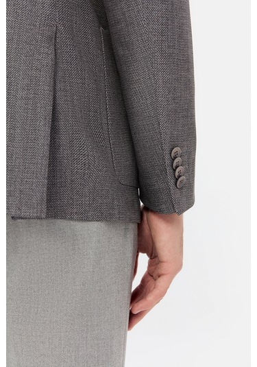 D's Damat Ds Damat Regular Fit Gri Armürlü Kumaş Ceket 5hc04ım09488m Çok Renkli