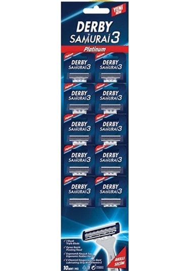 Derby Samurai3 Platinum Tıraş Bıçağı Kartela 10'lu