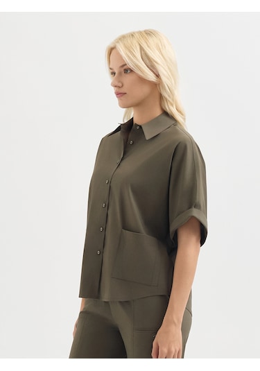 Karaca Kadın Regular Fıt Gömlek-haki 12.25w.04.100 Haki