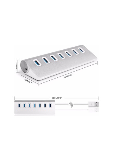 Reedark 7 Portlu Usb 3.0 Yüksek Hızlı Güç Portlu Dizüstü Bilgisayar Ve Çevre Birimleri İçin Usb Hub