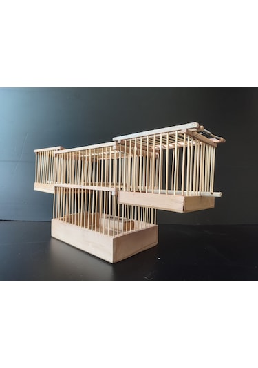 Çotanaklar Kafes Kapanca Tekli Kurmalı Ahşap Kafese Geçmeli 2'li