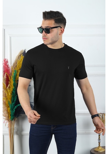 Kozik Standart Fit Bisiklet Yaka Erkek Tişört 5'li Çok Renkli 010 Çok Renkli