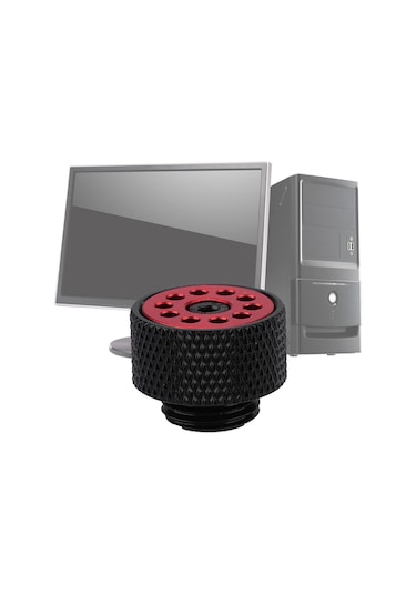 Kangvka Hpqf-s1a Bilgisayar Su Soğutma Sistemi Otomatik Gaz Çıkartma Valfi Gümüş, Kırmızı - G1/4 İç Dişli, Bakır Malzeme, Kolay Kurulum