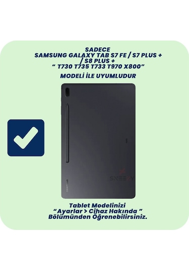 Samsung Galaxy Uyumlu Tab S7 Fe T735 / T737 / T730 12.4 İnç Katlanabilir