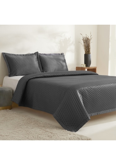 Karaca Home Alice Çift Kişilik Yatak Örtüsü Seti Antrasit Antrasit