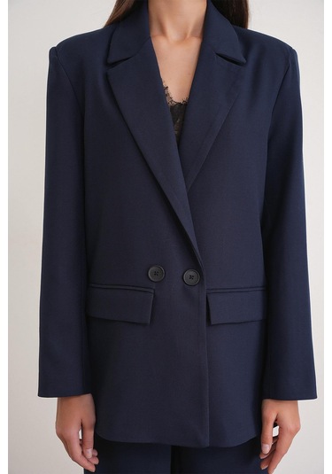 4516 Kadın Bezayağı Blazer Ceket Lacivert Lacivert