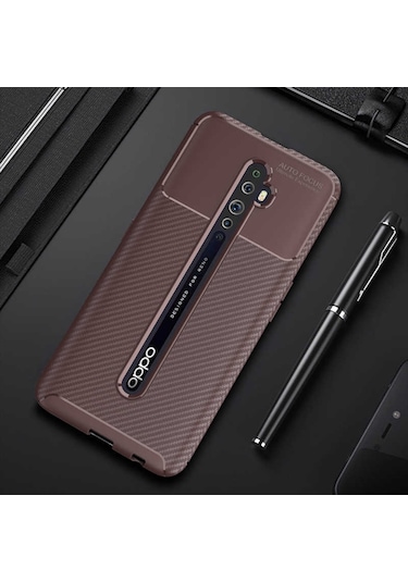 Oppo Reno 2Z Kilif Karbon Silikon Case 394417358