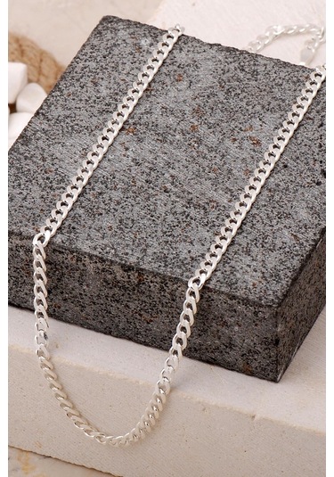 Gurmet 4 Mm 50 Cm Gümüş Erkek Zincir Kolye 7714 554274811
