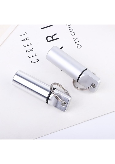 Alüminyum Çok İşlevli Açık Hava Tablet Kabı Kulak Tıkacı Kutusu Vitn Kapsül Hap Kutusu Anahtarlık Hap Saklama Kutusu Hap Şişesi Mat Gümüş,