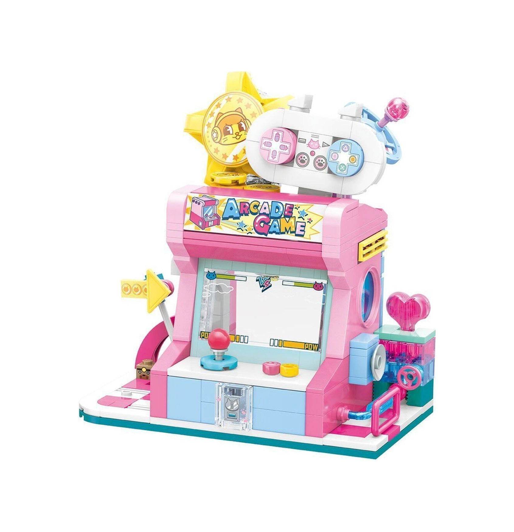 Kp28019 Keeppley Orange Cat Game Room Blok Seti -vagon Life