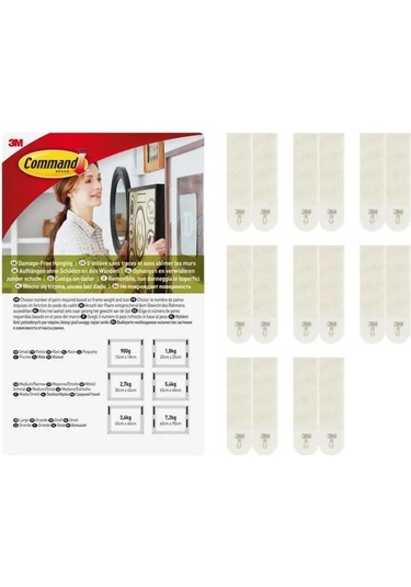 Command Tablo Askıları, Beyaz, Orta Boy, 8 Çift 160071013 Diğer
