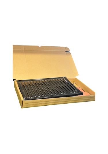 25x40 Katlanır Mangal Yağ Kanallı Mat Siyah Isıya Dayanıklı Boyal