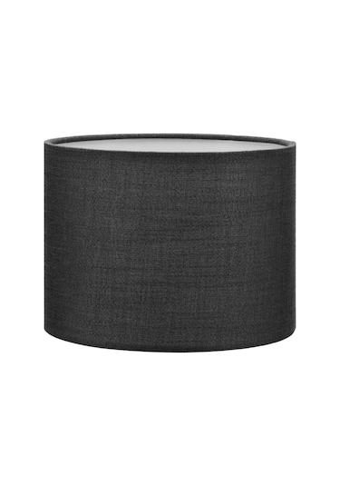 Kumaş Abajur Lambader Başlığı Silindir Çap 30 Cm A845 Antrasit