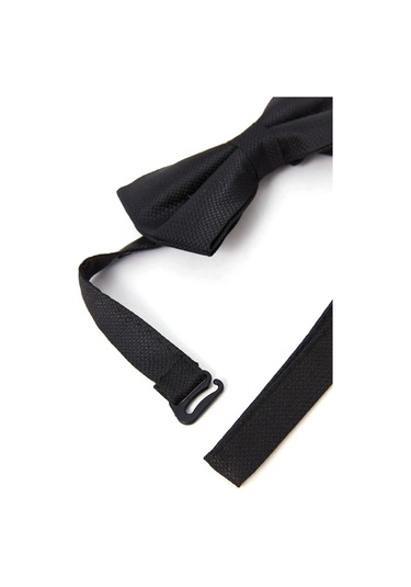 Siyah Ayarlanabilir Saten Desenli Bebek Ve Çocuk Papyonu Siyah