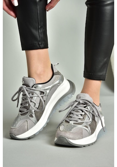 Fox Shoes S973413104 Gri Kumaş Spor Ayakkabı Sneakers Gri