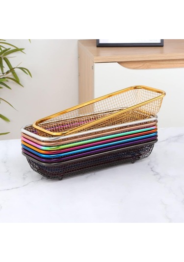 Git Satın Al Mutfak Çekmecesi Organizatör, Git Paslanmaz Çelik Depolama Konteyneri Gül Altın Metal Dolap Depolama Sepeti Altın