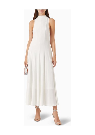 Eegen Studio Diep Dönüştürülebilir Kemerli Elbise Rib - Knit, Off - Shoulder Beyaz