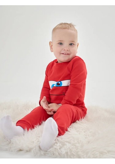 Mami-kids Uzun Kollu Yenidoğan Bebek Pijaması 351301715 Kırmızı