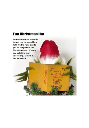 Noel Ağacı Tepesi Kareli Komik Grinch Peluş Bebek Dekorasyonu Noel Ağacı Süsü Tatil Hediyesi