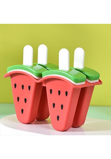 Gatherco Dondurma Popsicle Kalıbı Karpuz Şeklinde Buz Kalıpları Ev Yapımı Popsicle Aletleri Kendin Yap Buz Popsi Silikon Buz Kalıpları