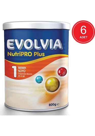 Evolvia Nutripro Plus 1 Bebek Sütü 0 - 6 Ay 6 x 800 G