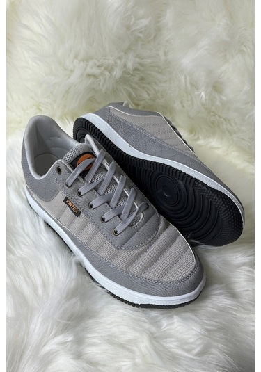 Günlük Erkek Sneaker Bağcıklı Hafif Rahat Fileli Hava Alabilen Yürüyüş Spor Ayakkabısı 014 Buz - Buz