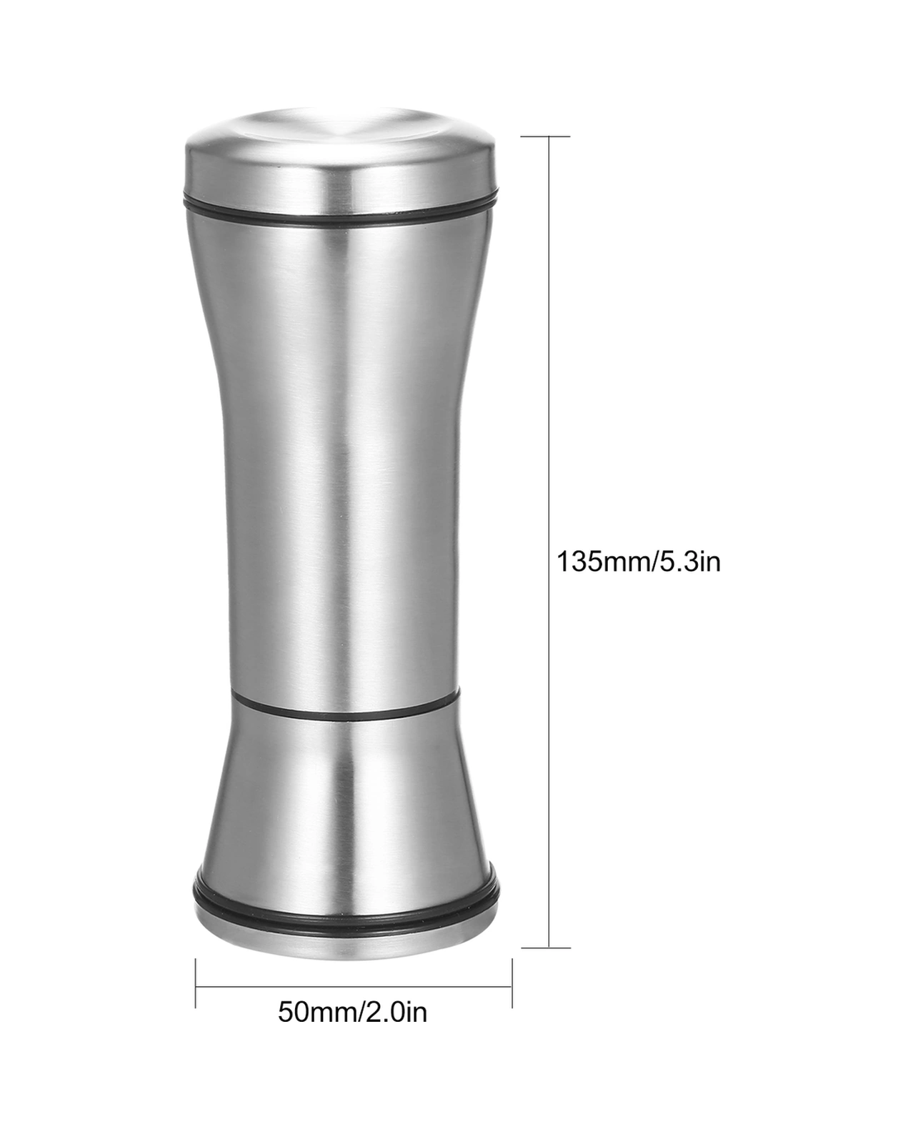 Yunboo 304 Paslanmaz Çelik Elle Biber Değirmeni - Mutfak Ve Restoran İçin Karabiber, Biber Tozu Öğütücü Flakon Gümüş