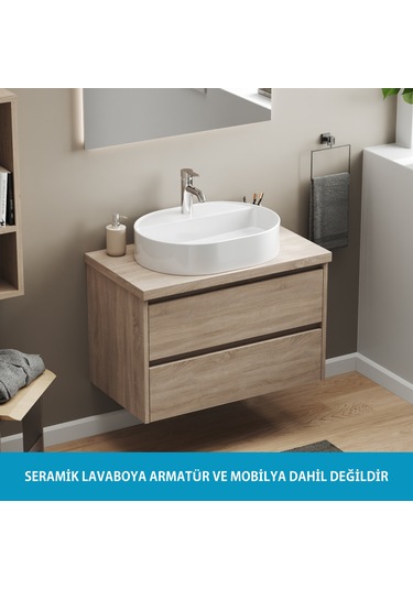Aqua Bagno Bianzo Lavabo Beyaz 55 x 42 CM