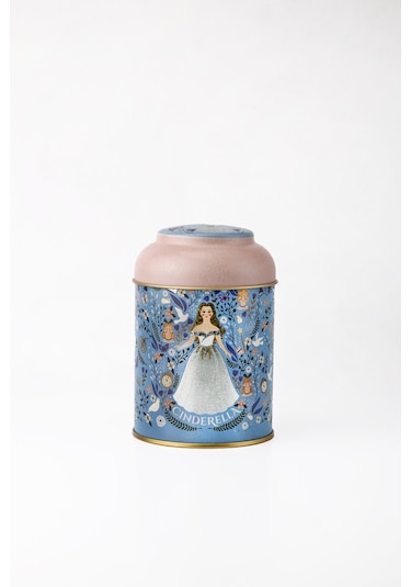 Tales Cinderella Desenli Yuvarlak Metal Kutu, 9 X 11 Cm, 0.6 Lt
