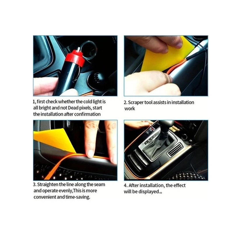 Trendooze Turcoshop11 Kırmızı Turuncu 118.11 İnç Esnek Led Neon Işık Şeridi Araç İçi Dekor Sadece Ev Dekor