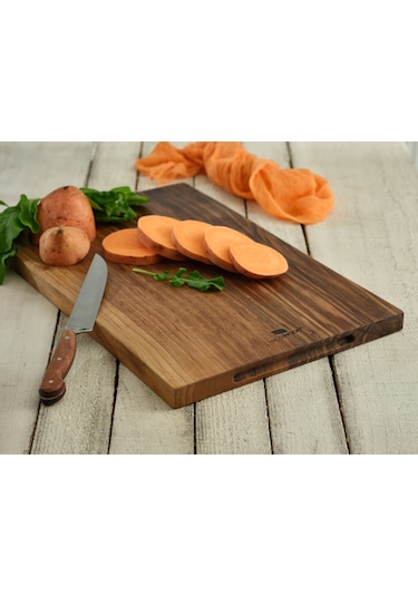 Hıcowood Şef Tipi Doğal Ceviz Kesme Sunum Tahtası - Lazerle İsim/Söz Yazılır