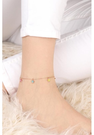 Mineli Yıldız Gümüş Halhal