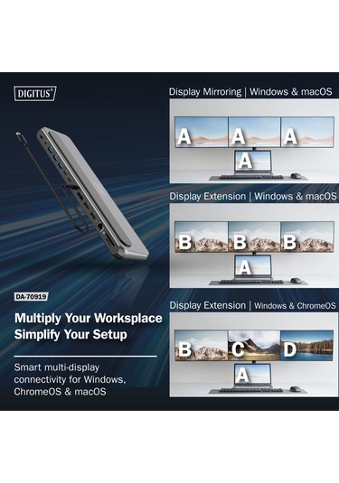 Digitus Usb-c 8k Docking Station, 12 Port Hdmı, Dp, Rj45, Usb,