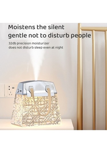 Createtech Şarj Edilebilir Mavi Masaüstü Küçük Kristal Nemlendirici Ve Aroma Aydınlatma Çantası, Ortam Aydınlatma Mm