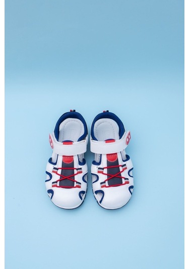 Aymeravm - Burnu Kapalı Beyaz Kırmızı Garnili Çocuk Sandalet ... Beyaz