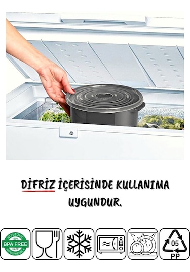 Nandy Home Mikrodalga Difrizde Kullanılabilen Saklama Kabı Seti Yuvarlak 12'Li Antrasit