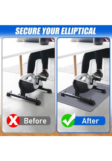 Elipse Bacak Egzersizi İçin Slip Olmayan Egzersiz Mat, Elipse Makine Mat, Masa Altında Egzersiz Matları Eliptikler