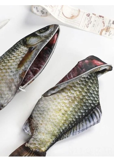 Aubyhe Yumuşak Kumaşlı Balık Desenli Kalem Kutusu - 26x7 Cm, 30 Gr, Geniş İç, Pürüzsüz Reşen, Öğrencilere Uygun Diğer