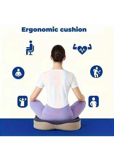 Xuweiwei 1 Adet Koltuk Minderi Hafıza Köpük Oturma Minderi Ergonomik Merkez Oluklu Ofis Ev Araç Koltuğu Uzun Süreli Kullanım Kaymaz Tabanlı Altın