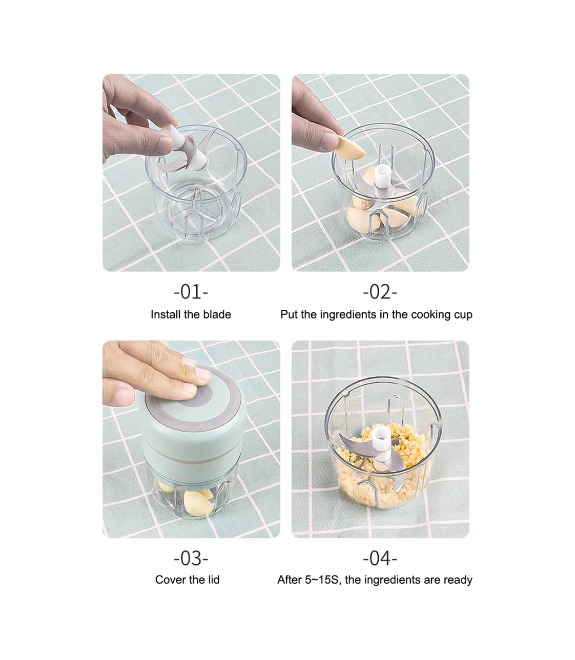 Youmex Kablosuz Elektrikli Mini Yemek Döneri 250ml - Çinko, Sebze, Et, Buz Kırıcı - Paslanmaz Çelik Bıçaklar - Şarj Edilebilir - Pembe Pembe