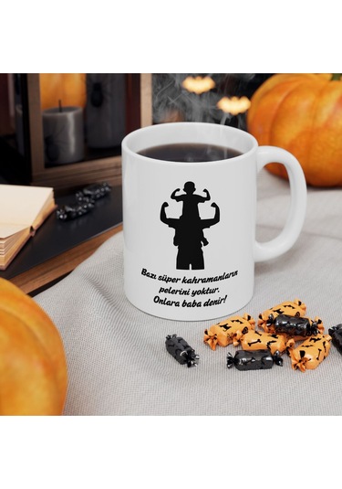 Babalar Günü - Doğum Günü Hediyesi - Hediye Porselen Kupa Bardak 11 Beyaz